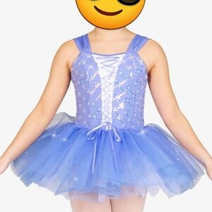 Ballerina costume, child size small, blue glitter tutu